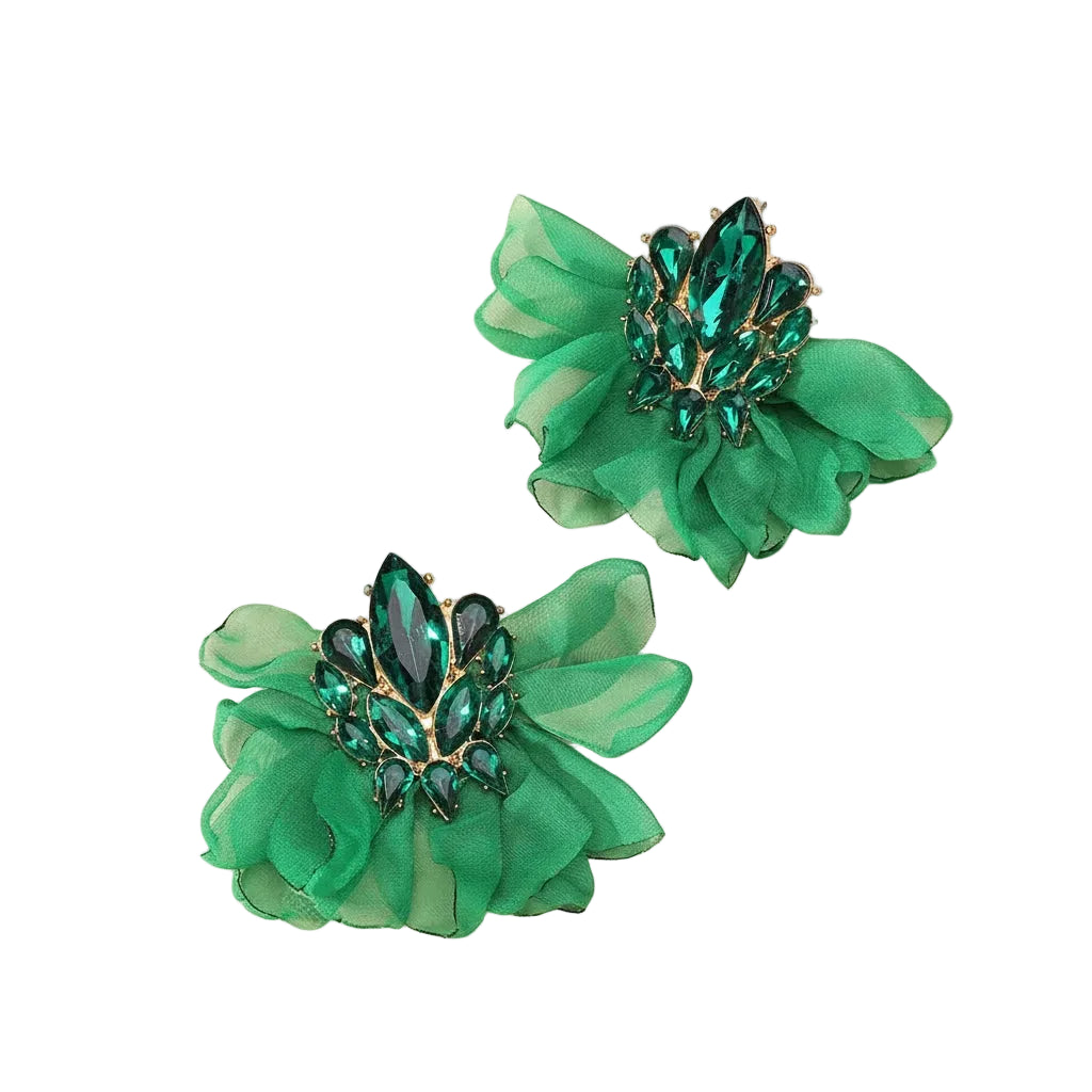 Exaggerated Bohemian Big Earrings Charming Elegant Ethnic Handmade Fabric
