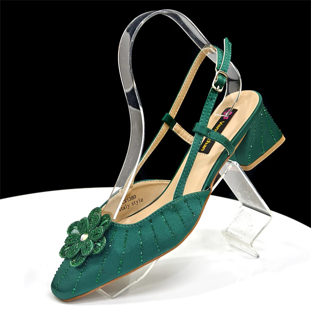 Party Shoes and Bag Heel Decoration Pure Elegant Flower