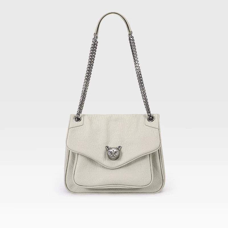 Soft Leather Chain Tote Bag