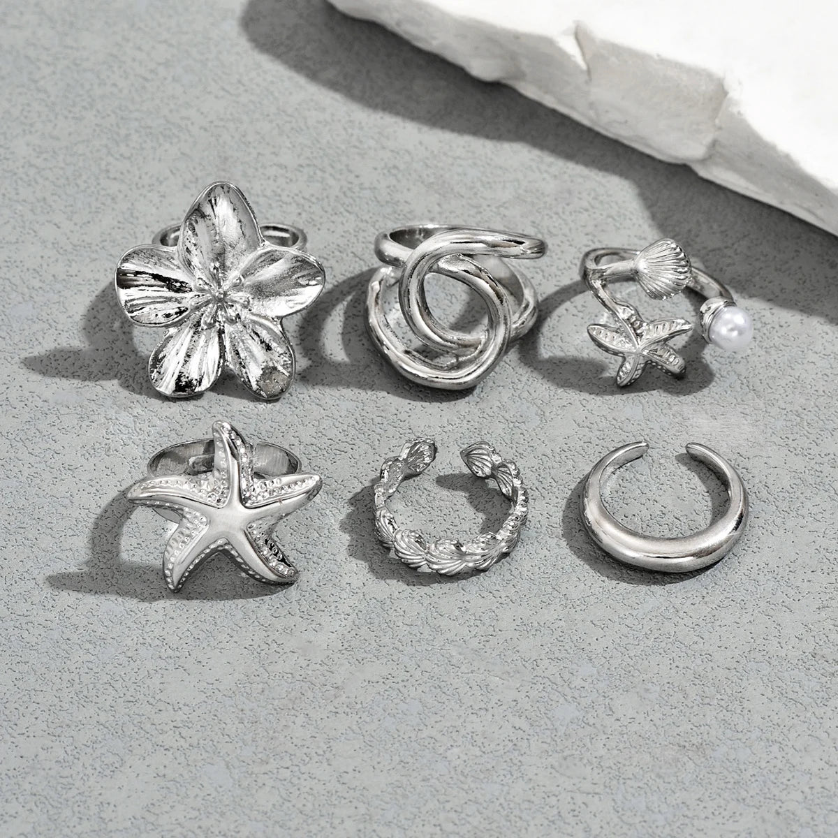 Coastal Charm Ring Set