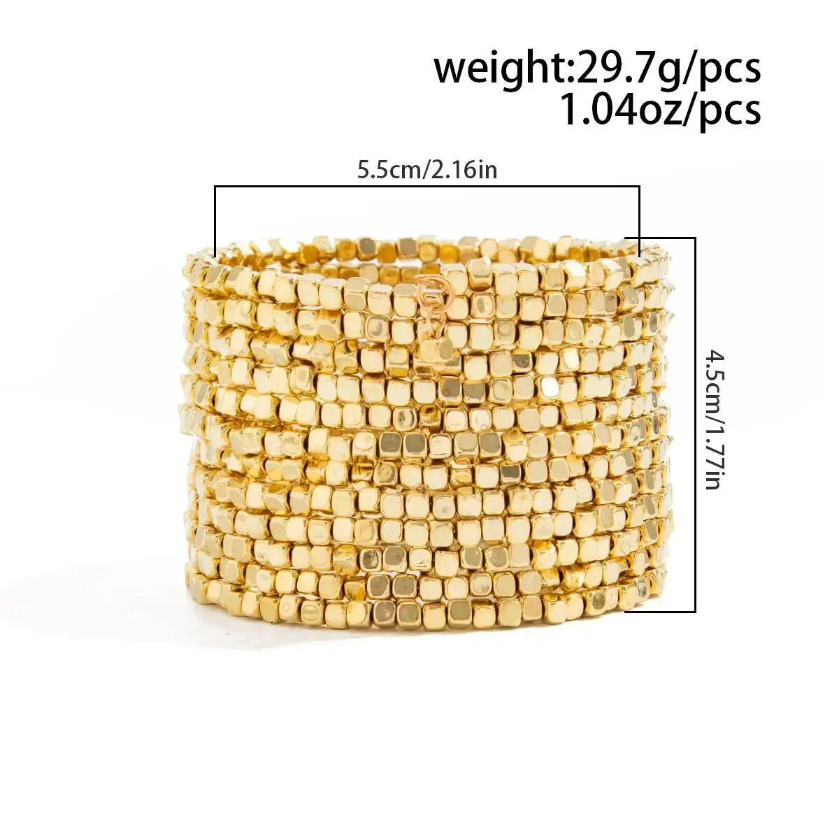 Vintage Multi Layer Wide Bracelet Punk CCB Acrylic Bead
