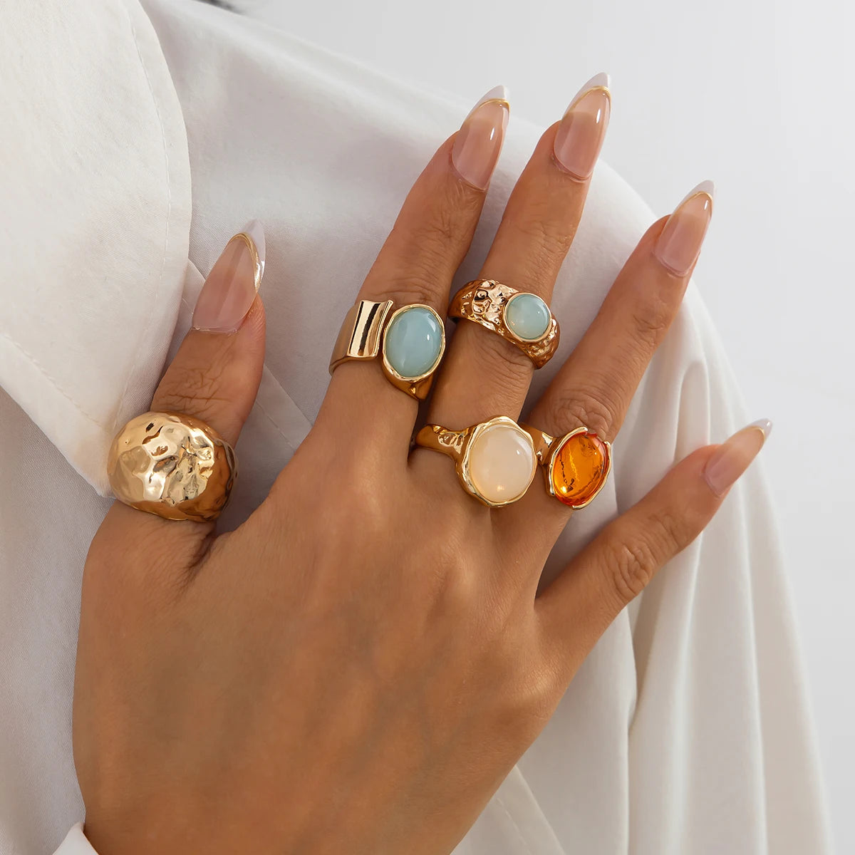 Boho Gold Ring Set