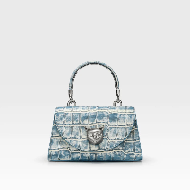 BAFELLI Cat Crocodile Leather Handbag