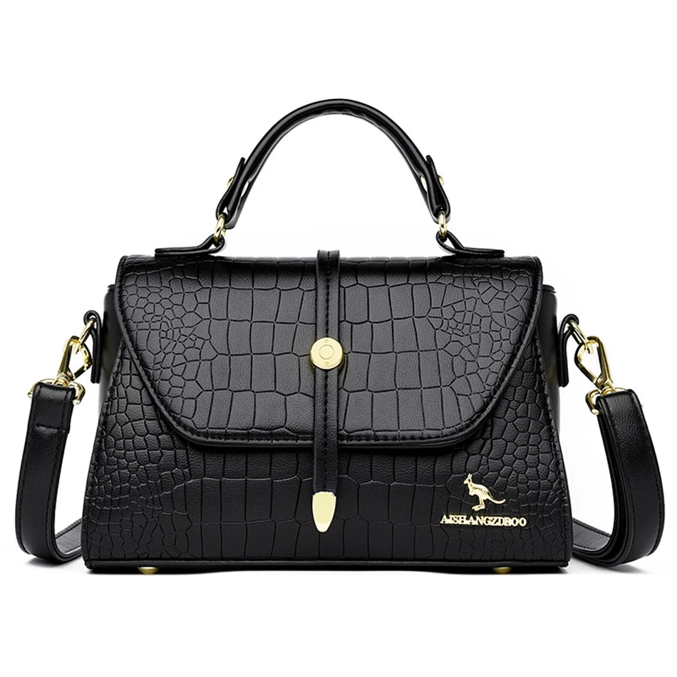 Crocodile Leather Crossbody Handbag