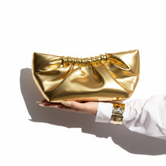 Luxury Gold & Black Cloud Clutch Bag