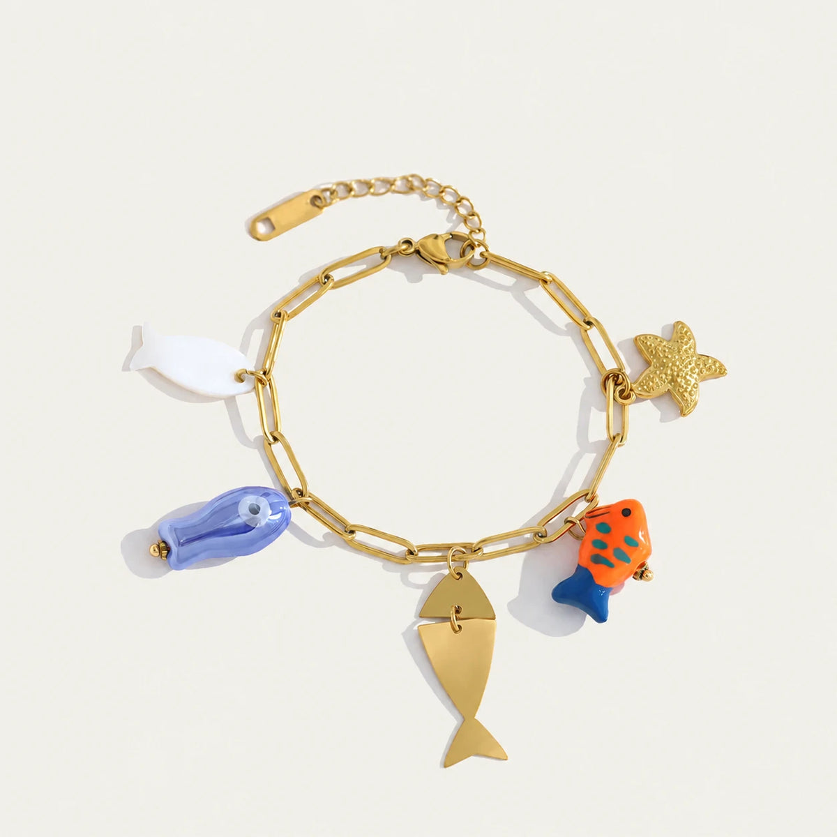 Ceramic Fish Charm Bracelet