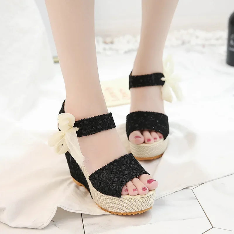 Summer New Fashion Slope Heel Fish Mouth Women's Sandals