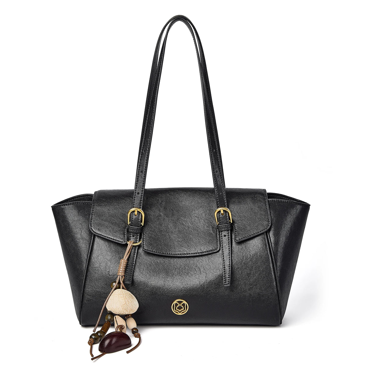 FOXER Genuine Leather Tassel Tote Bag