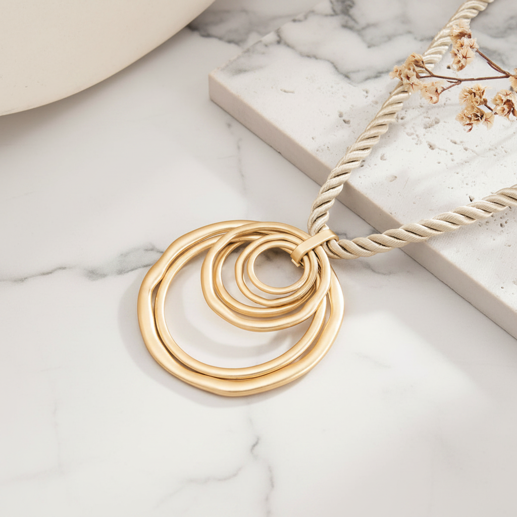 Geometric Square Pendant Necklace