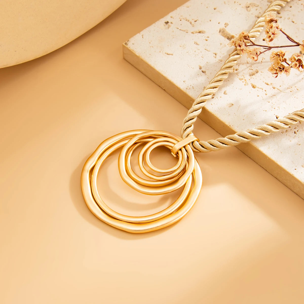 Geometric Square Pendant Necklace