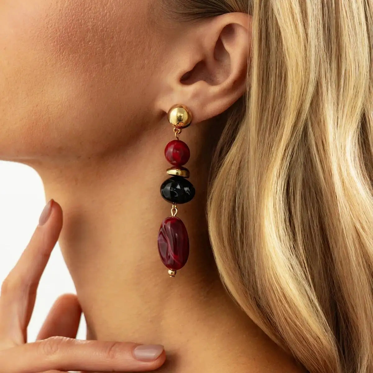 Vintage Resin Acrylic Geometric Pendant Earrings
