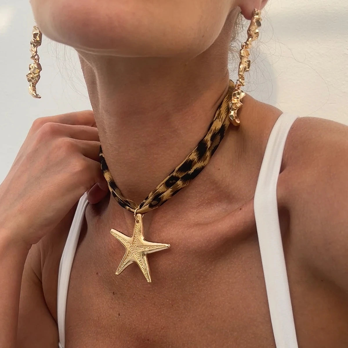 Starfish & Heart Pendant Choker