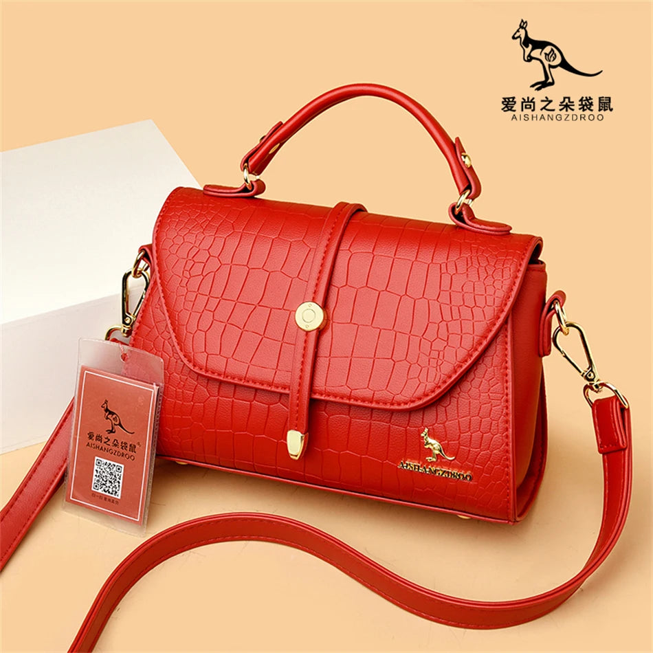 Crocodile Leather Crossbody Handbag