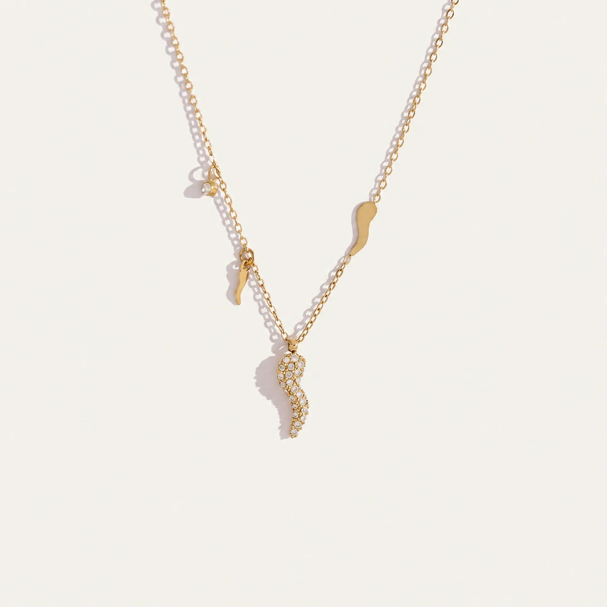 Cubic Zirconia Chili Pendant Necklace
