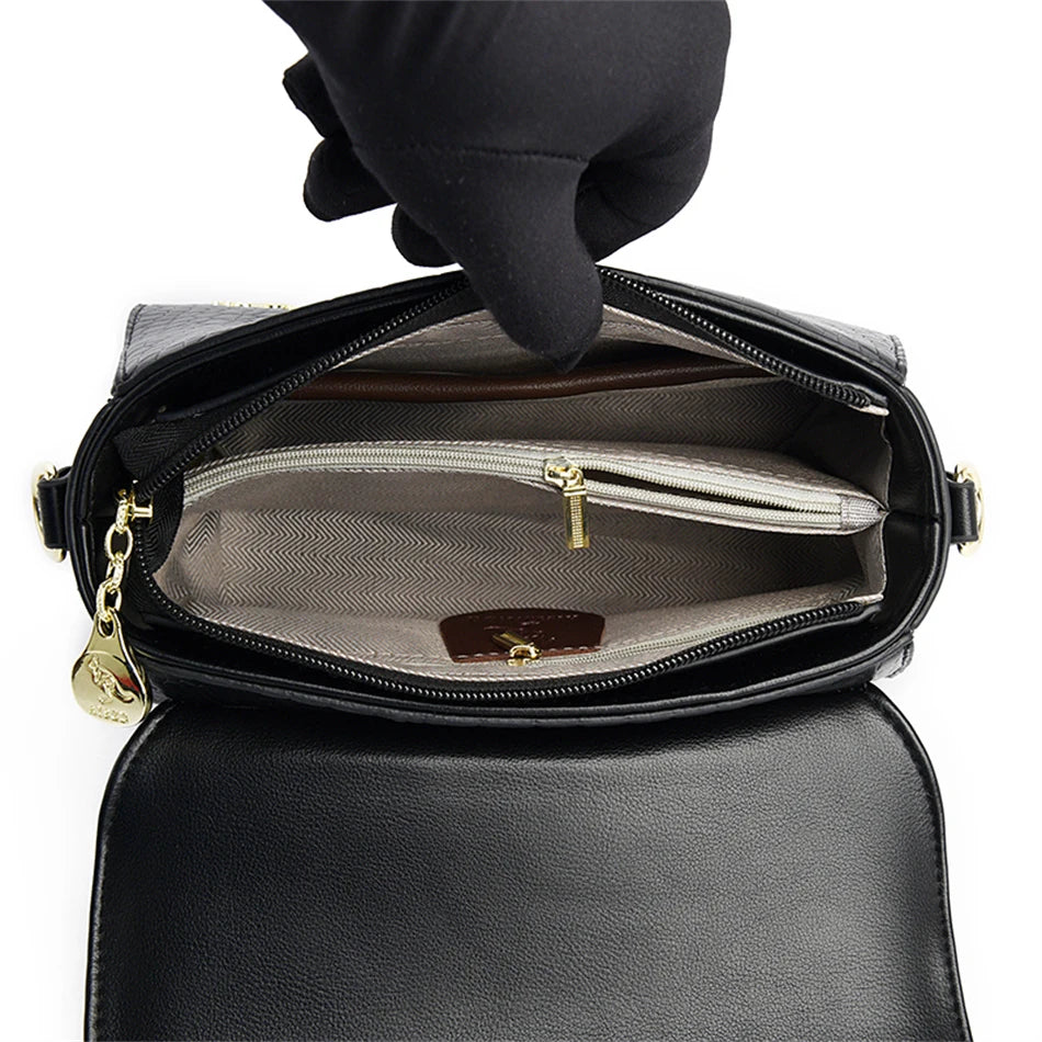 Crocodile Leather Crossbody Handbag