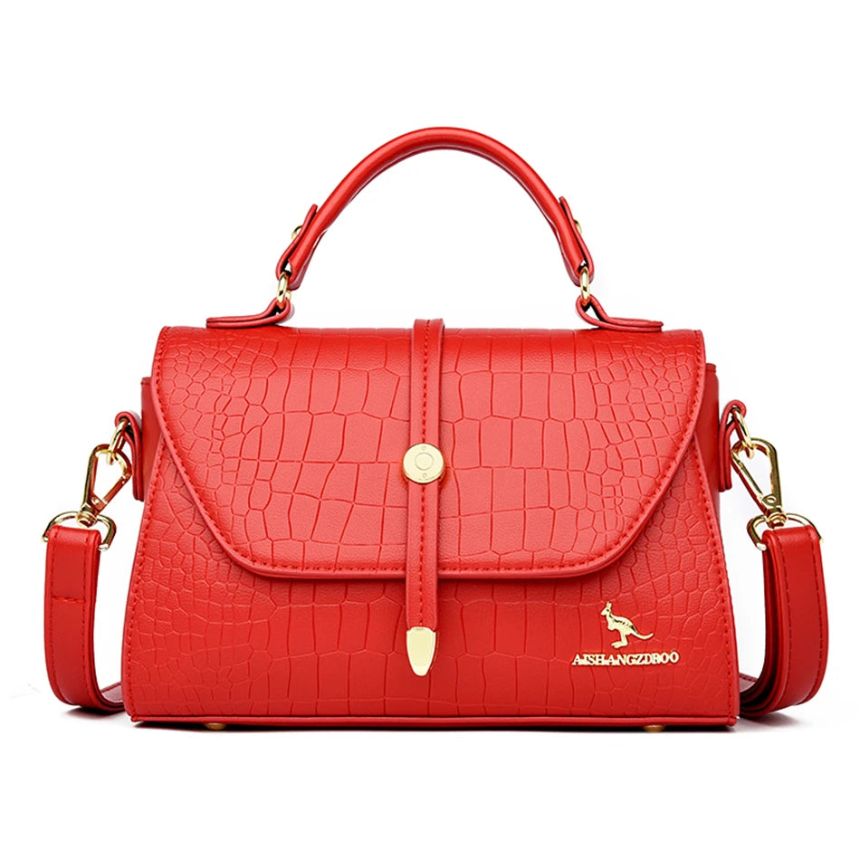 Crocodile Leather Crossbody Handbag