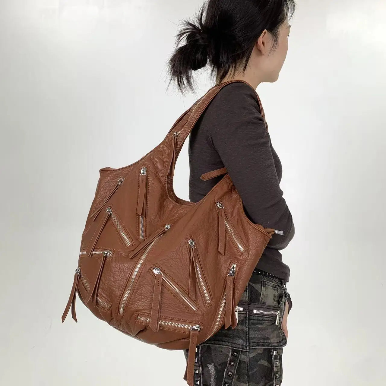 Y2K Vintage Multi-Pocket Shoulder Bag