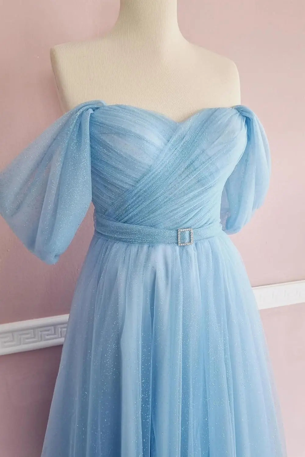Glitter Tulle Prom Dresses Off The Shoulder Sweetheart Puffy Long Evening Gowns for Women 2026 Elegant Dress Wedding Party
