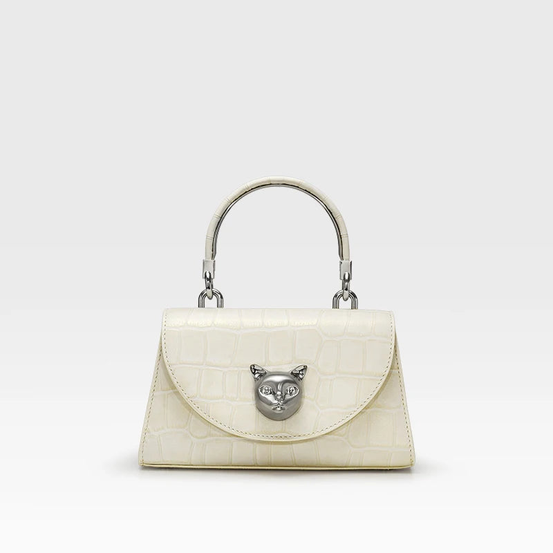 BAFELLI Cat Crocodile Leather Handbag