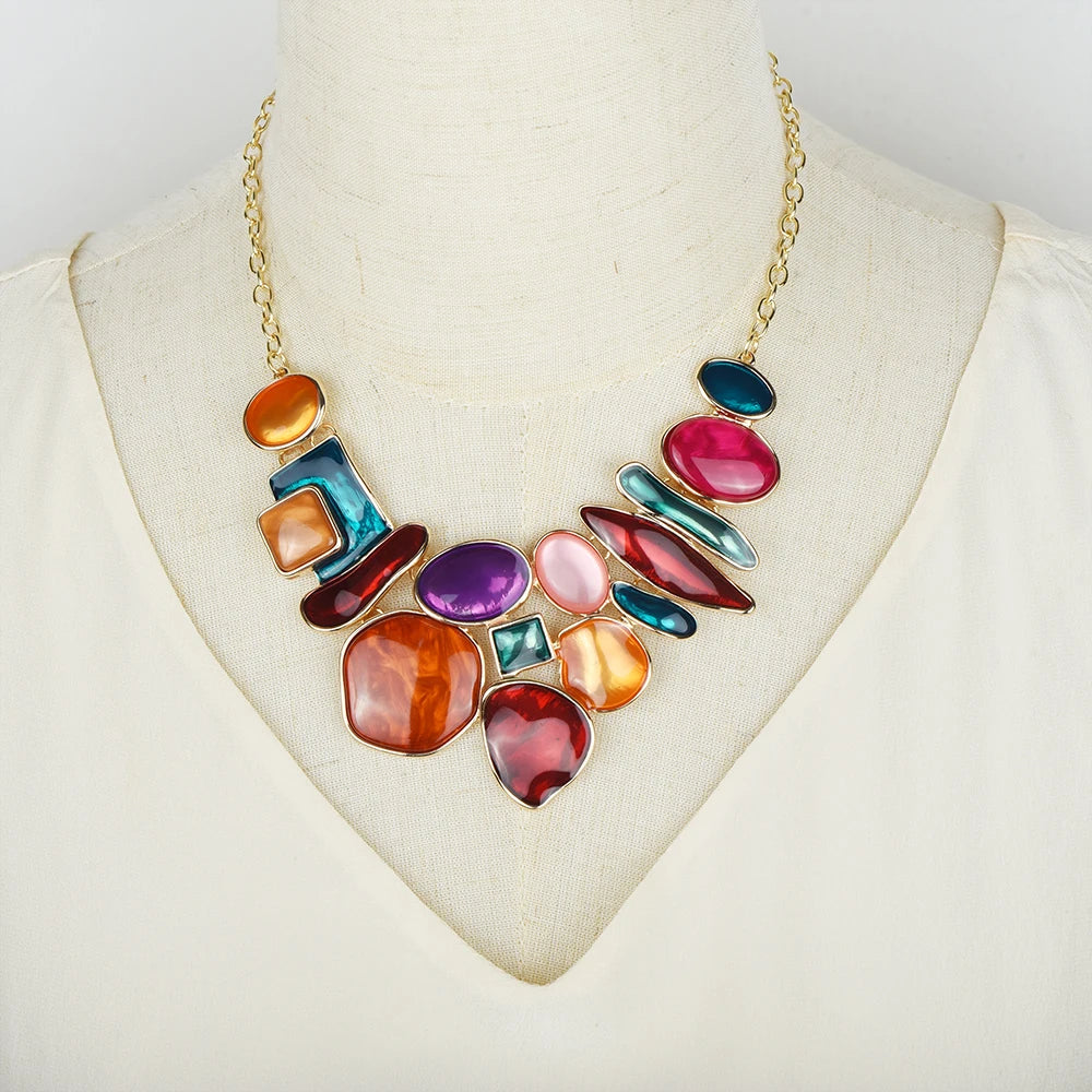 Geometric Choker & Earrings Set