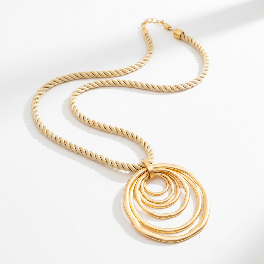 Geometric Square Pendant Necklace
