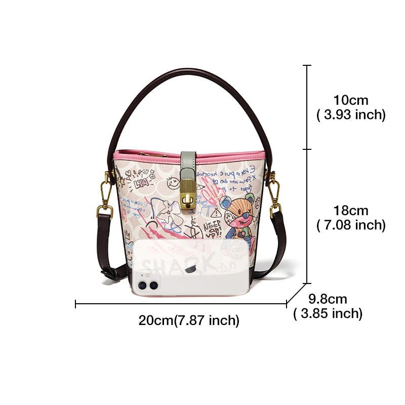 FOXER Women’s Printed PU Bucket Bag