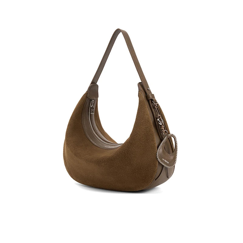 LA FESTIN Half Moon Leather Crossbody Bag