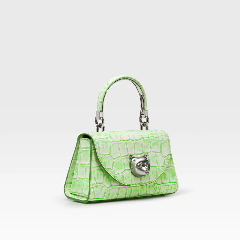 BAFELLI Cat Crocodile Leather Handbag