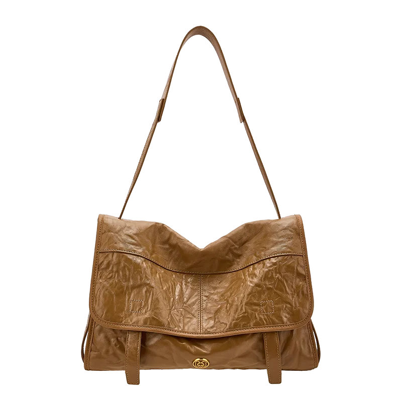FOXER Genuine Leather Flap Shoulder Bag