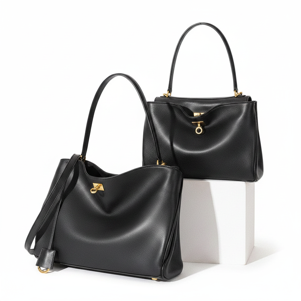 Leather Top Handle Tote Bag