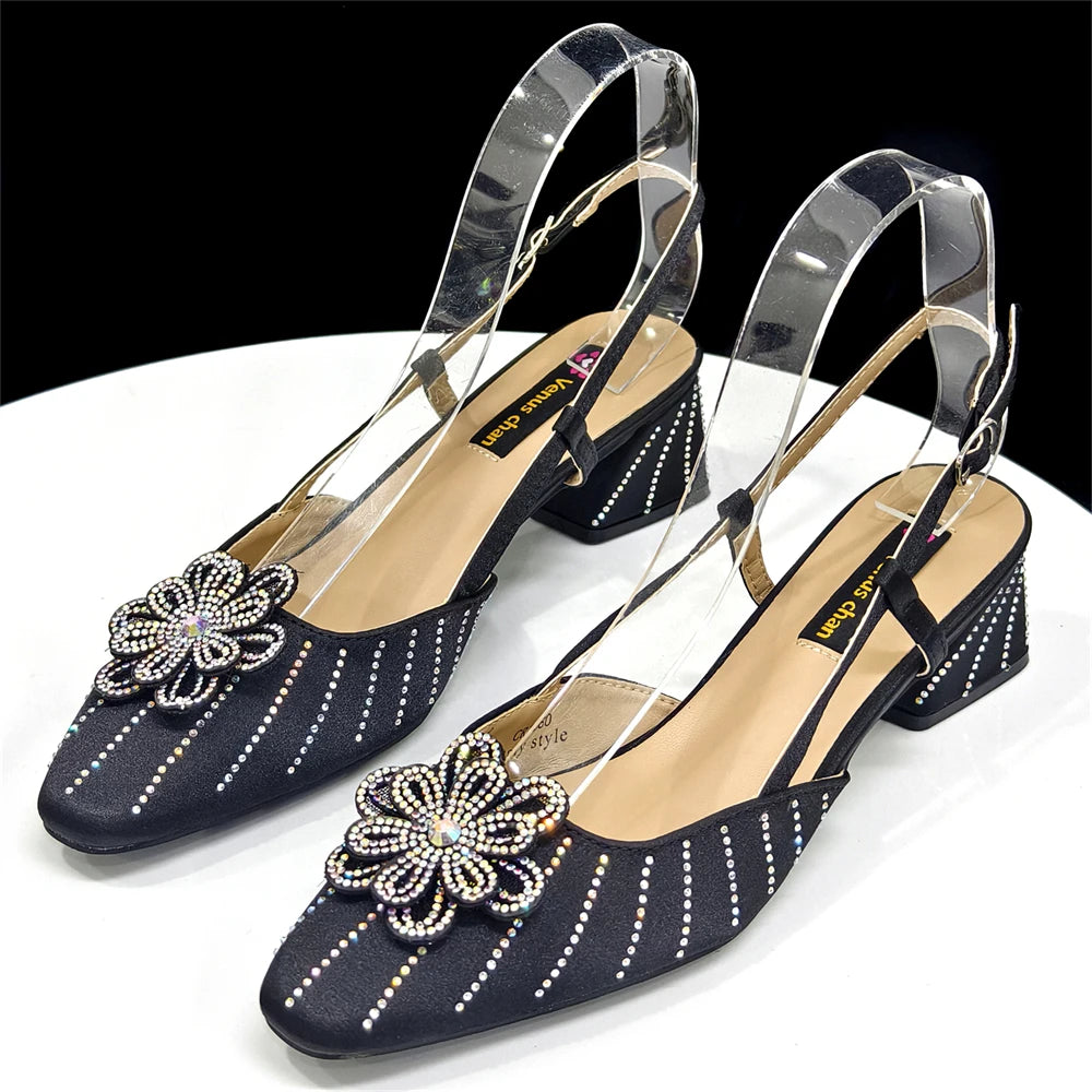Party Shoes and Bag Heel Decoration Pure Elegant Flower