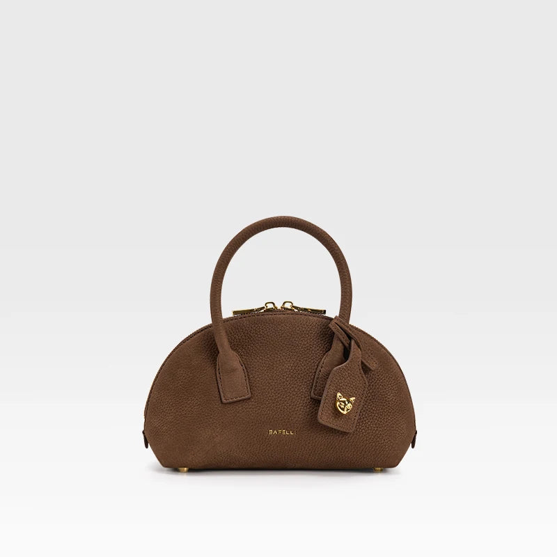 Luxury Top Grain Leather Bowling Bag