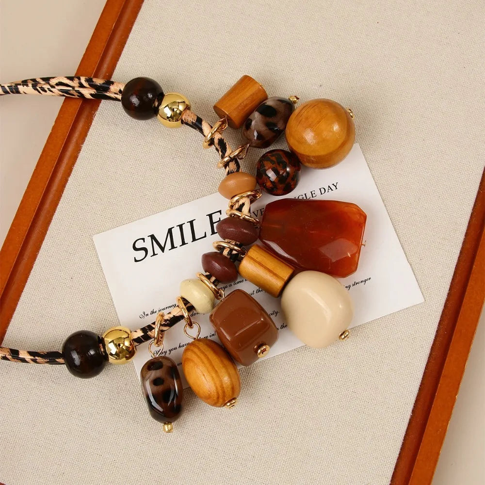 Leopard Resin Statement Necklace