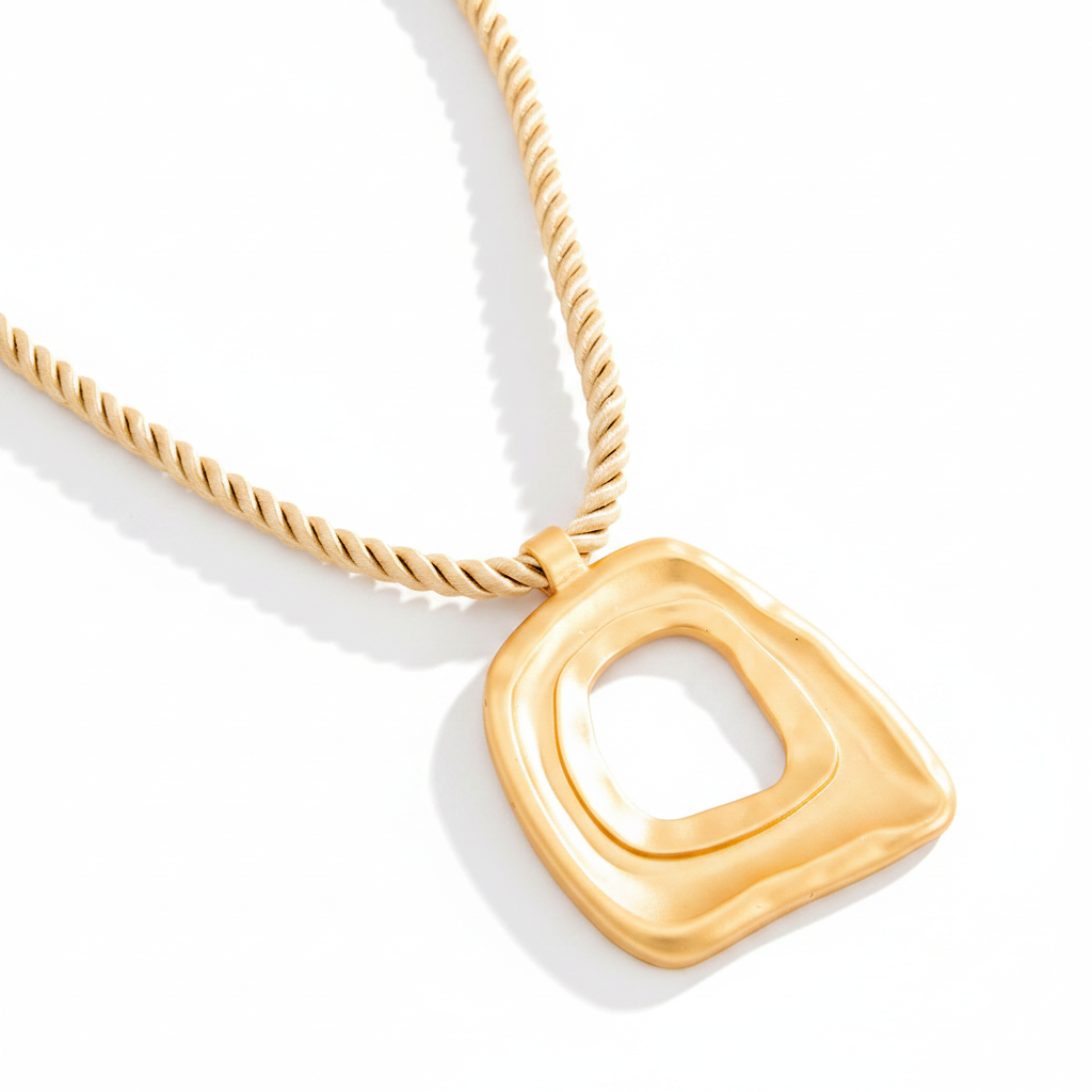 Geometric Square Pendant Necklace