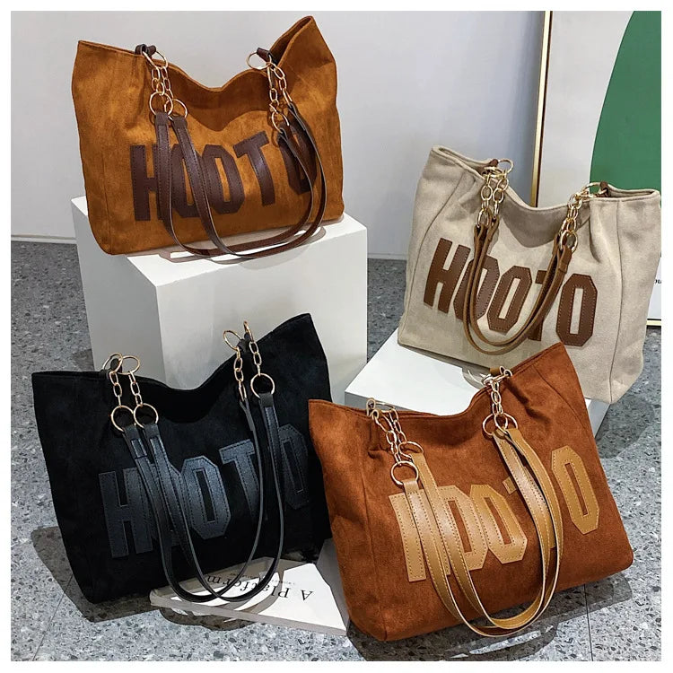 Solid Color Shoulder Bag