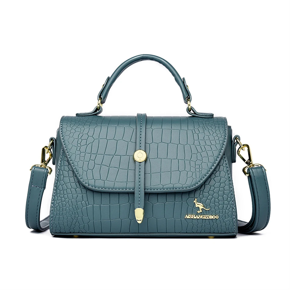 Crocodile Leather Crossbody Handbag