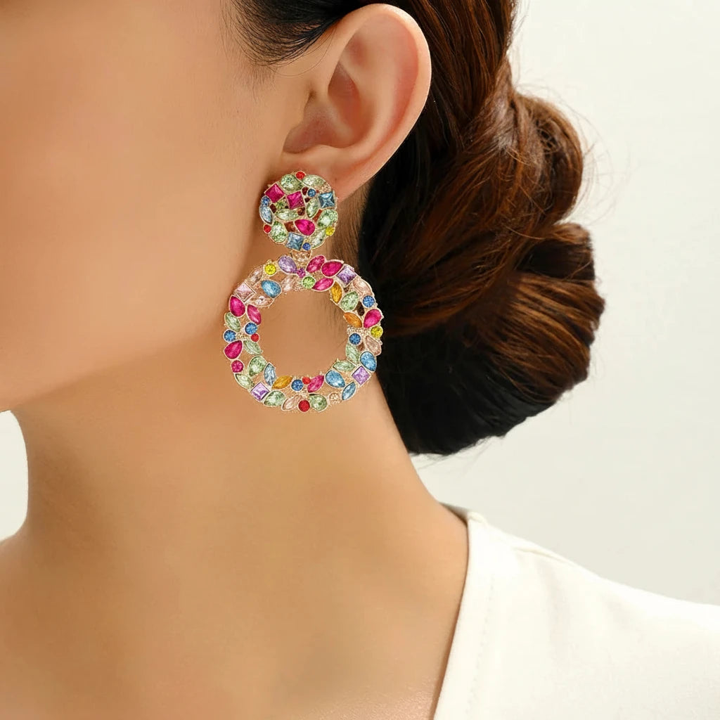 Shiny Rhinestone Female Elegant Fairy Decor Piercing Charm Wedding Party Pendant