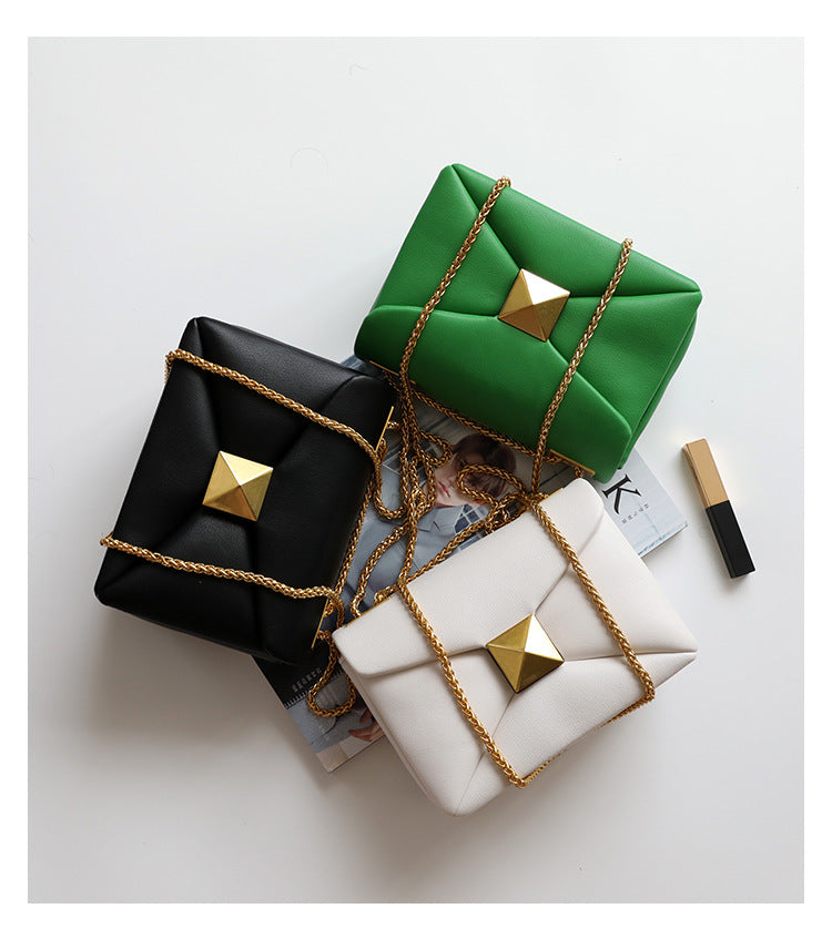 Genuine Leather Square Crossbody Bag