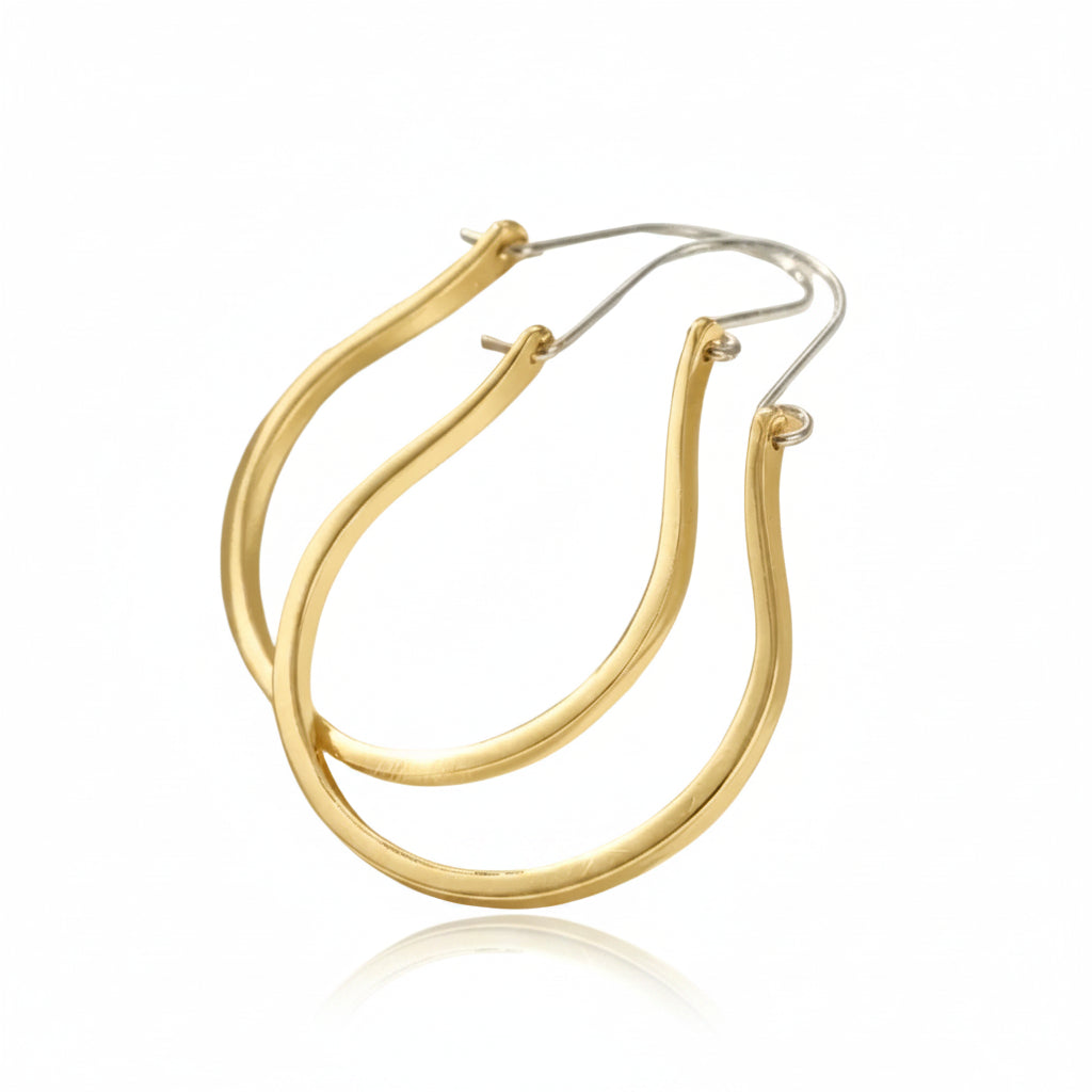 Stylish Big Gold Color Teardrop Hoop Earrings - Minimalist Design For All Occasions Women's Chic Jewelry