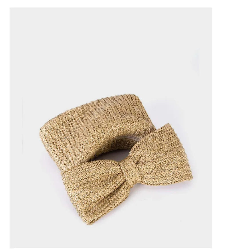 Bowknot Straw Woven Handbag