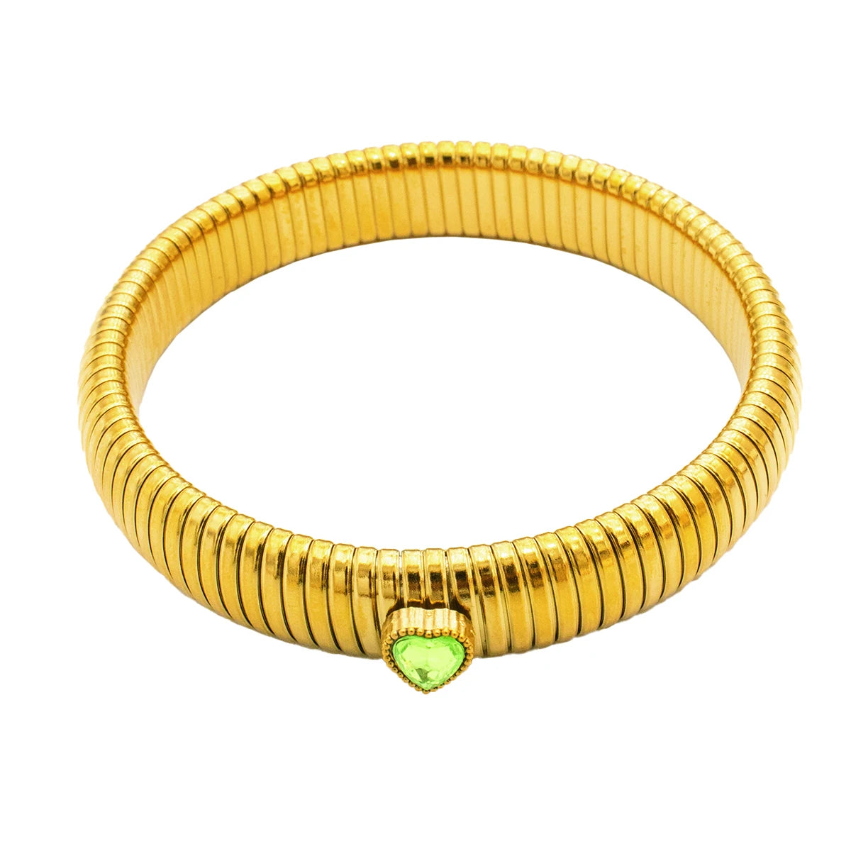 Waterproof Stainless Steel Retro Elasticity Thick Metal Polish Bracelet