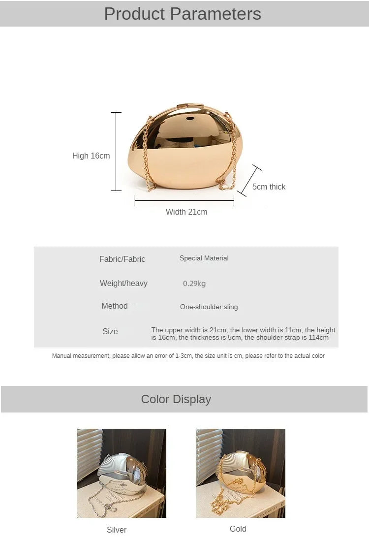 Acrylic Shell Evening Clutch Bag