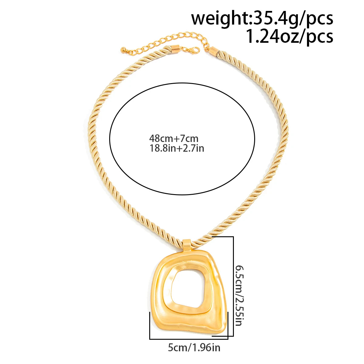 Geometric Square Pendant Necklace