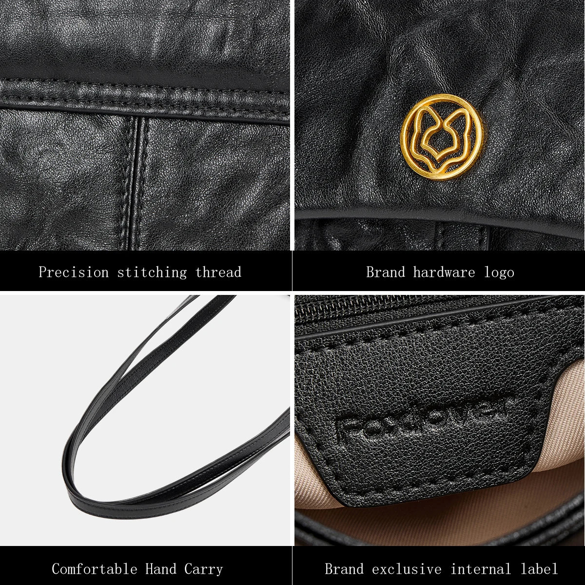 FOXER Soft Leather Flap Shoulder Bag