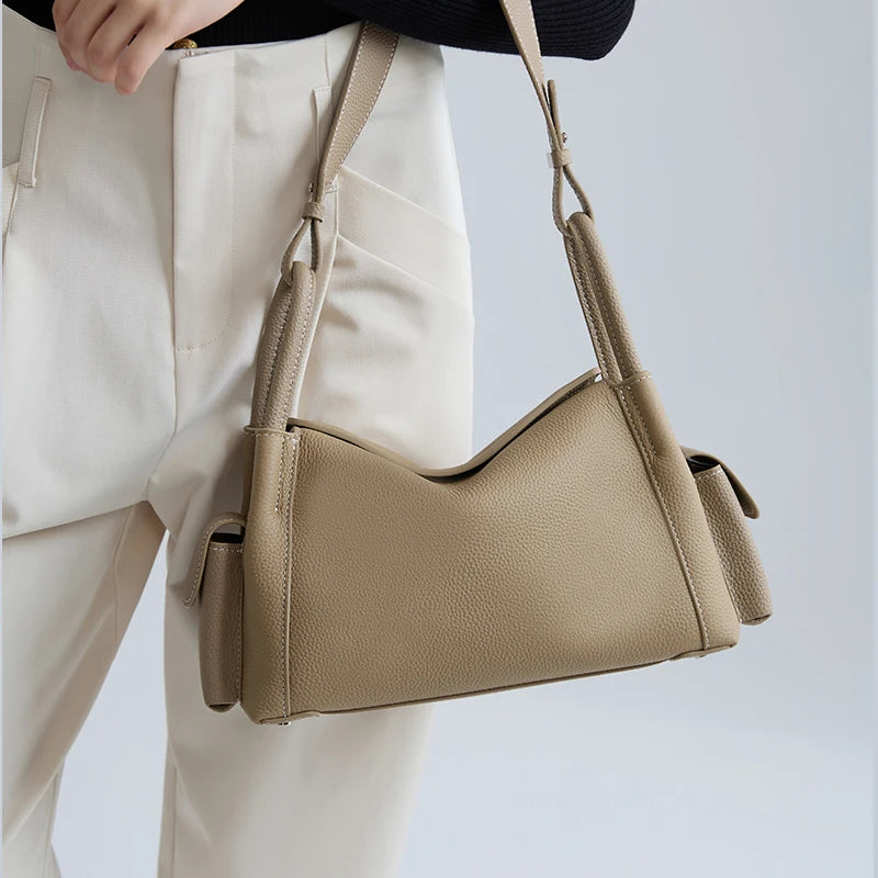 Minimalist Leather Hobo Bag