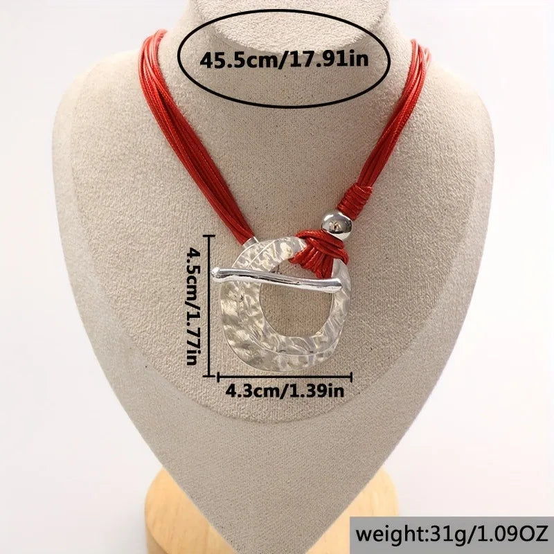 Bohemian Double Ring Pendant Necklace