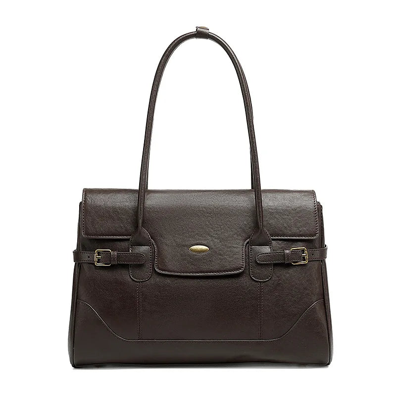 YANATARI Leather Large-Capacity Tote Bag