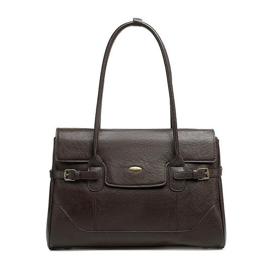 YANATARI Leather Large-Capacity Tote Bag