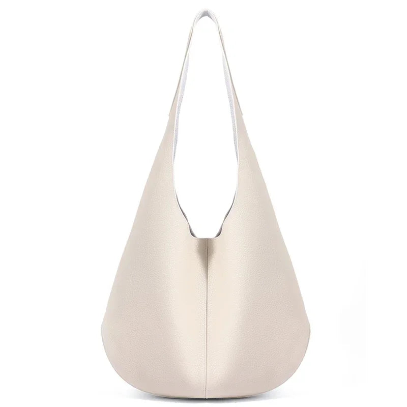 Genuine Cowhide Slouchy Hobo Tote Bag