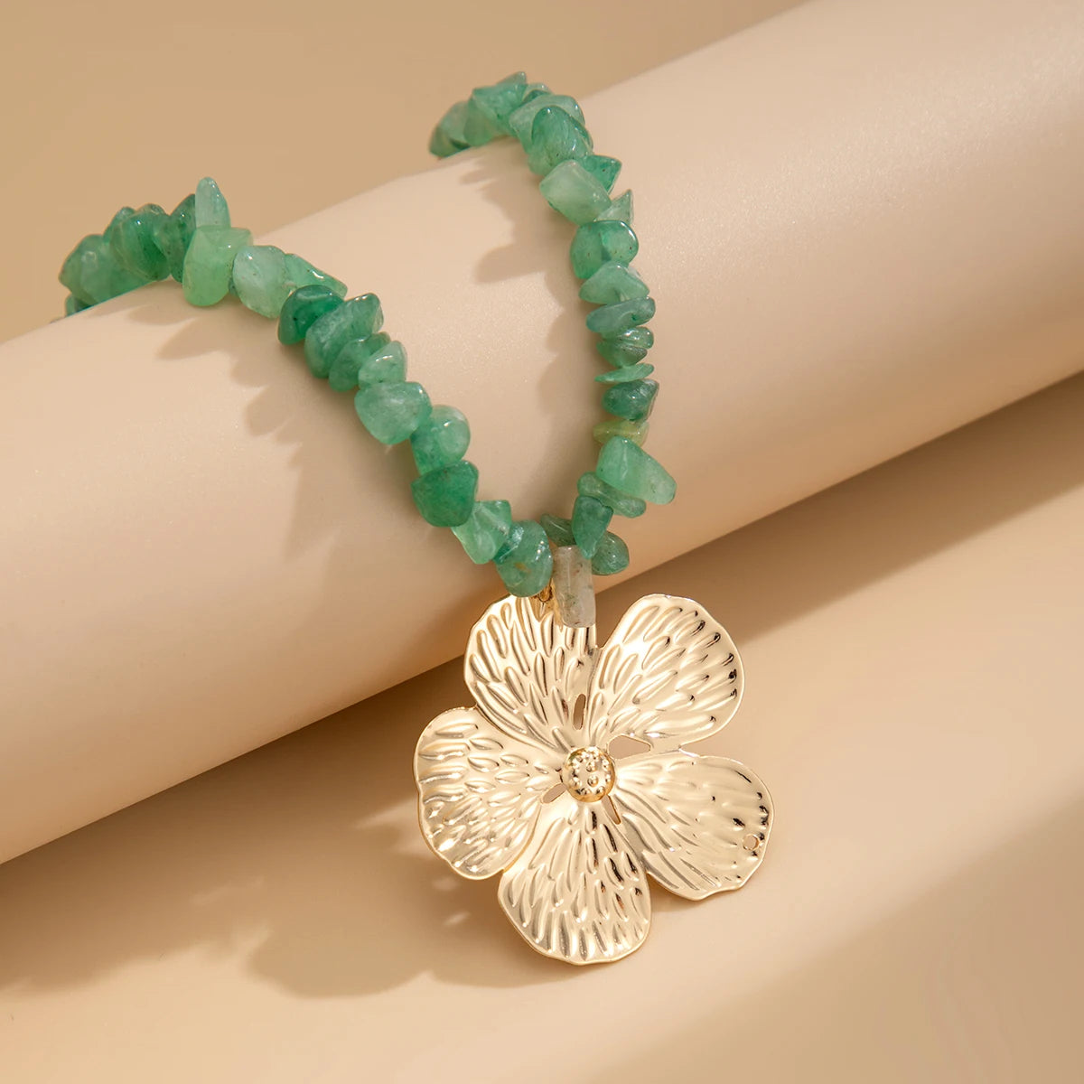 Crushed Stone Flower Necklace